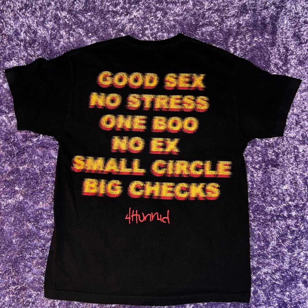 Black and Red Short Sleeve Tee with Bold Text Design